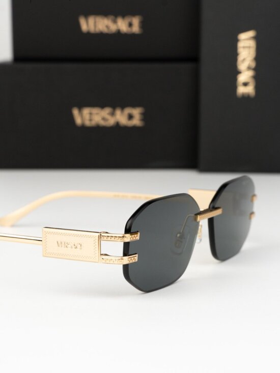 Versace Women Sunglasses Gold Grey Rectangle VE2274 100287 NEW AUTHENTIC main image 4